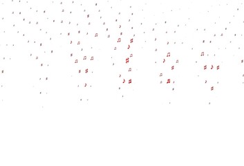Light Red vector backdrop with music notes.
