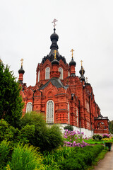 Fototapeta na wymiar Shamordino Convent (Convent of St. Ambrose and Our Lady of Kazan) is a stauropegial Russian Orthodox convent in village of Shamordino, Kaluga Oblast, Russia