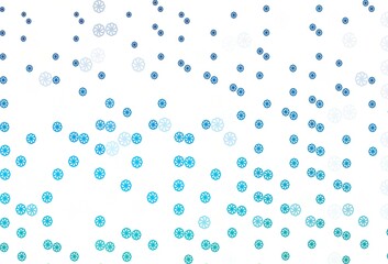 Light BLUE vector pattern with christmas snowflakes.