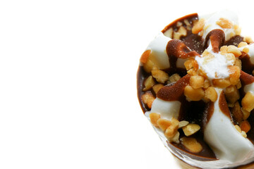 Vanilla ice cream on white background