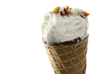 Vanilla ice cream on white background