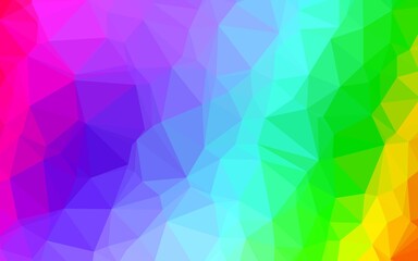 Light Multicolor, Rainbow vector shining triangular template. A vague abstract illustration with gradient. Triangular pattern for your business design.
