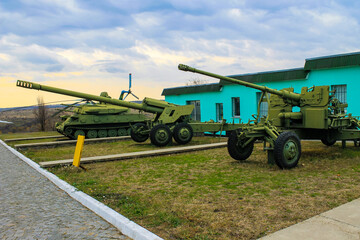 Fototapeta premium Museum of military equipment in Yuzhnoukrainsk, Ukraine