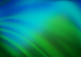 Dark Blue, Green vector blurred background. Creative illustration in halftone style with gradient. The template can be used for your brand book.