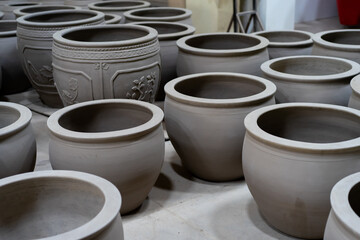 Gray clay pots