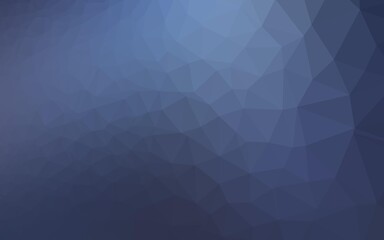 Dark BLUE vector low poly cover. Modern geometrical abstract illustration with gradient. The best triangular design for your business.