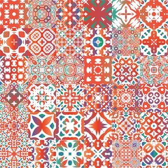 Ethnic ceramic tiles in mexican talavera.