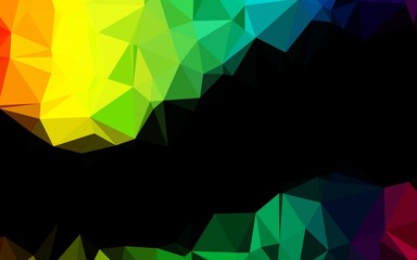 Dark Multicolor, Rainbow vector shining triangular background. Shining illustration, which consist of triangles. Completely new design for your business.