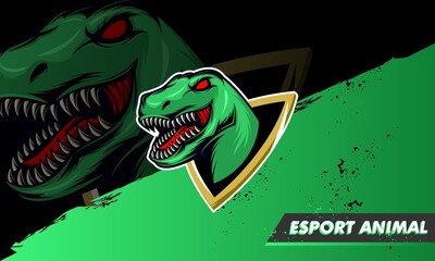 T Rex head vector design, raptor mascot logo © lemahijo
