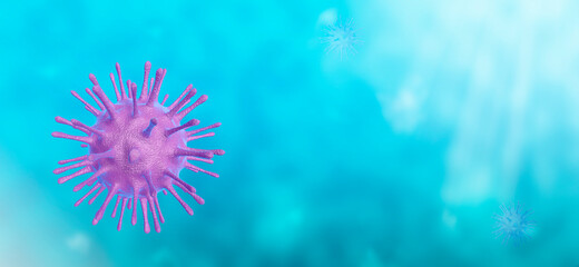 
Enlarged view of coronavirus that causes covid disease worldwide. Modern virological concept. 3D Rendering. animal influenza virus illustrative representation