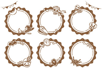 ハロウィン、かわいいラベルデザイン素材セット。 ベクターイラスト。