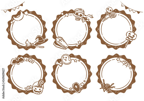 ハロウィン かわいいラベルデザイン素材セット ベクターイラスト Wall Mural 夏妃 吉野