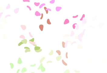 Light Pink, Green vector pattern with chaotic shapes.