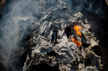 Smoke from the fire