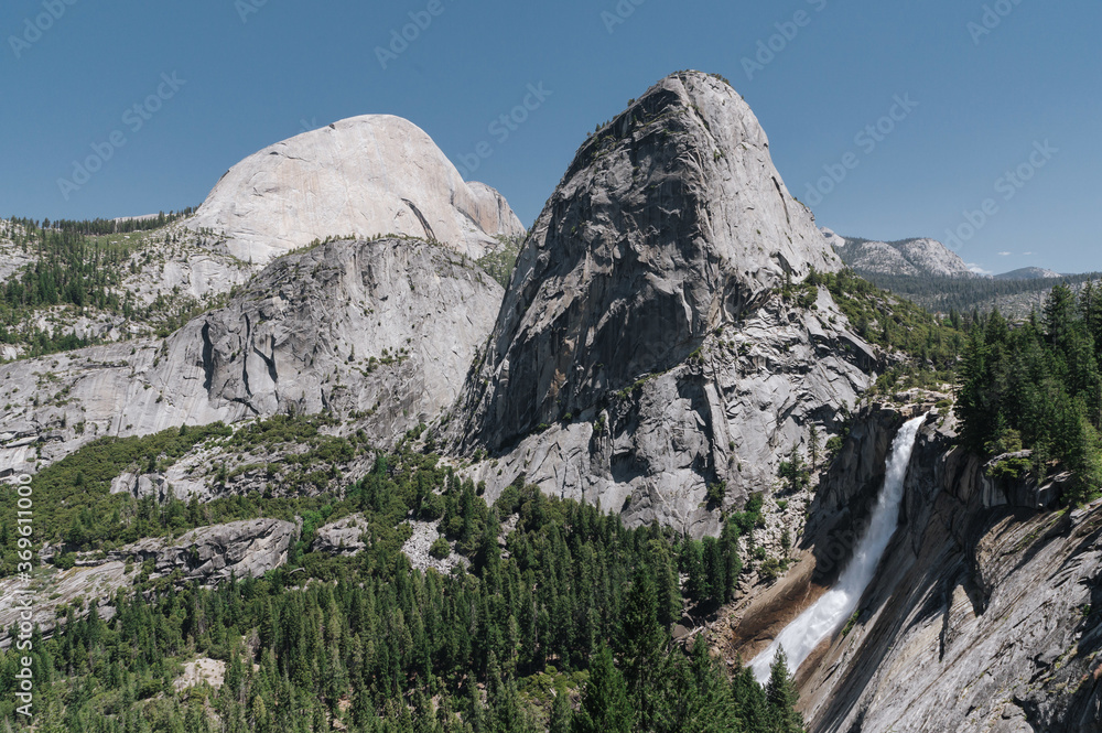 Poster waterfall in the yosemite national park in california, usa