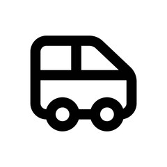 Minibus Line Icon - Vector Illustration