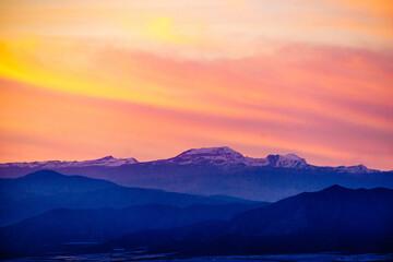Fototapeta na wymiar Sierra Nevada mountain range in Spain.