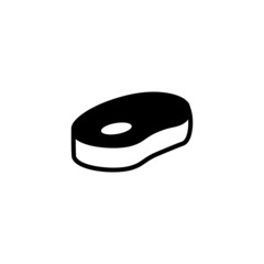Meat icon in black flat glyph, filled style isolated on white background