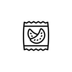 Snacks icon  in black line style icon, style isolated on white background