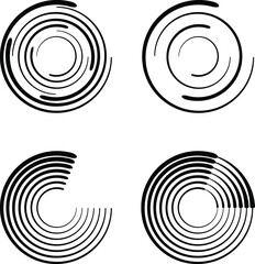 Lines in Circle Form . Spiral Vector Illustration .Technology round. Wave Logo . Design element . Abstract Geometric shape .