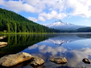 lake and mountains