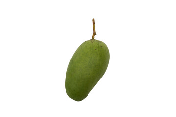 Raw mango on a white background.