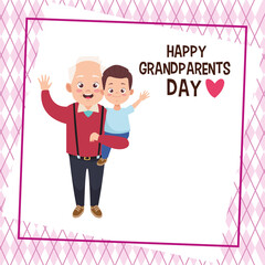 happy grandparents day card with grandfather and grandson