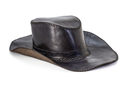 Black cowboy hat isolated on white