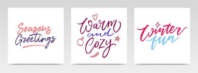 Christmas quotes letter typography set illustration.