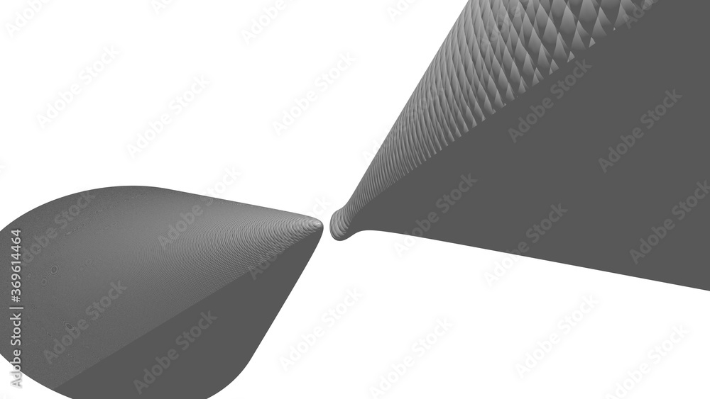 Poster mathematical shape made of snow monochromic 3d curved abstract background image made of plain spotte