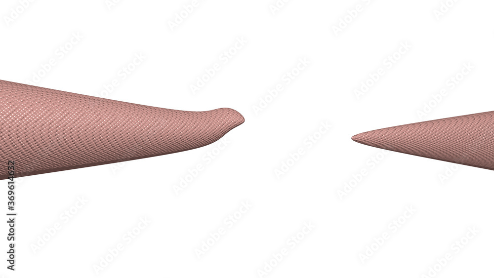 Poster mathematical shape made of salmon monochromic 3d curved abstract background image made of plain spot