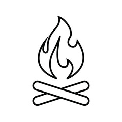 Bonfire line icon vector simple design