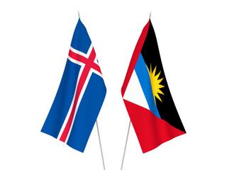 Iceland and Antigua and Barbuda flags