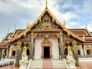 Fototapeta premium Inside Wat Phra That Choeng Chum that is a major and sacred religious temple of Sakon Nakhon Province Thailand