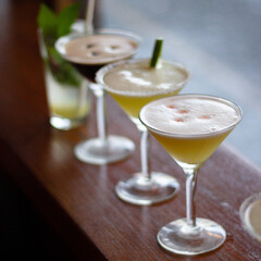 Line up of Mexican margaritas