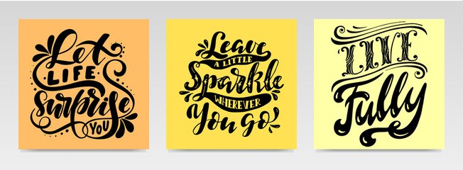 Motivation quotes letter typography set illustration.
