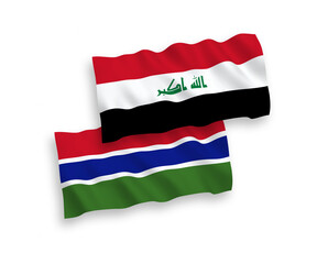 Flags of Republic of Gambia and Iraq on a white background