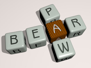 combination of BEAR PAW built by cubic letters from the top perspective, excellent for the concept presentation. illustration and animal