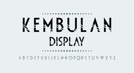 Vector illustration of typography sans serif. Uppercase a to z. Stripes style font alphabet. 