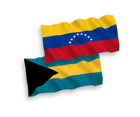 Flags of Venezuela and Commonwealth of The Bahamas on a white background