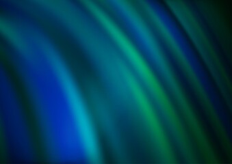 Dark Blue, Green vector background with lava shapes. Modern gradient abstract illustration with bandy lines. The elegant pattern for brand book.