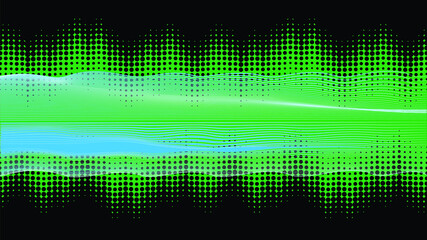Halftone Dots Vector Equalizer . Abstract  Music Wave Sound Background . 
