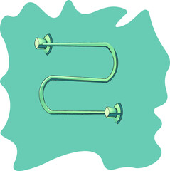 Bright colored object on the theme of bathroom, household on a beautiful colored background-blot