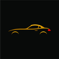 Car silhouette gold classic , sport , supercar
