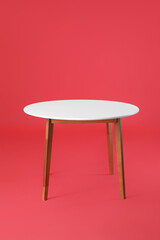 Dining table on color background