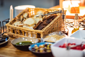 catering table in the restaurant