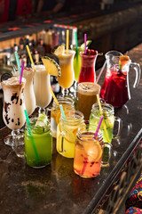 summer cocktails in the bar