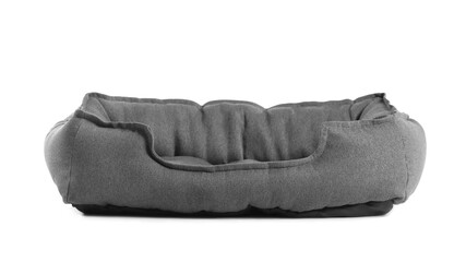 Comfortable pet bed on white background
