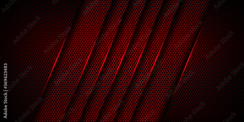 Poster modern futuristic background on layer shiny red with dark shadow black space with abstract style tec