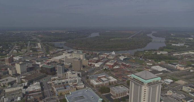 Montgomery Alabama Aerial v9 pull out reveal shot of downtown the capitol building gun island chute and dexter avenue - DJI Inspire 2, X7, 6k - March 2020